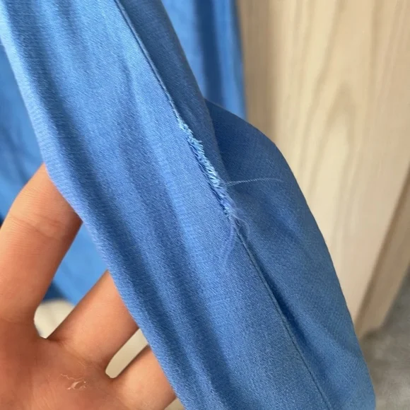 & Other Stories Long Sleeve Waist Tie Midi Dress in Light Blue - Picture 5 of 6